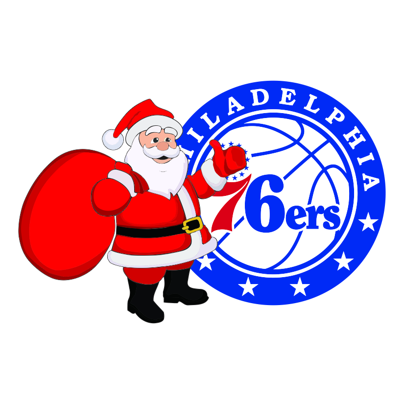 Philadelphia 76ers Santa Claus Logo iron on paper